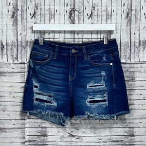 Judy Blue Patches Of Blue Denim Shorts